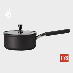 Huohou Non-Stick Cookware (Frying Pan/Soup Pot/Saucier) | DuPont Coating 5-Ply Base Any Heat Oven Safe Silicone Handle