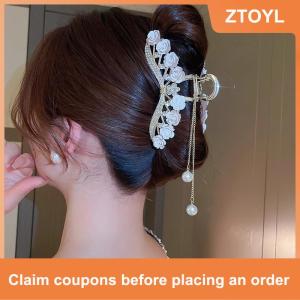 【ZTOYL】 กิ๊บติดผมประดับพลอยเทียมรูปกระดิ่งกล้วยไม้มีพู่ประดับดอกไม้กิ๊บหนีบผมรูปผีเสื้อกิ๊บหนีบผมทรงปากปลาฉลามหรูหราน้ำหนักเบาเครื่องประดับผม