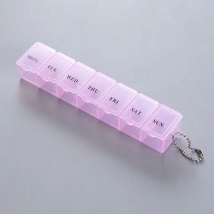 EVERIN Colorful Weekly Pill Box 7 Days Mini Size  Container Organizer Convenient Button Open Design Pill Organizer Case For