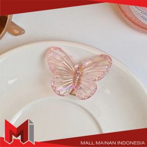 MallMainan-C1136 Jepit Rambut Kupu Kupu Mini 3D Transparan Korean Style / Jepitan Hologram Butterfly
