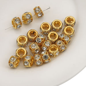 5-20Pcs Pha Lê Rhinestone Kim Loại Không Gian Hạt Cho Hoa Tai Vòng tay vòng cổ Tự Làm nguyên liệu làm trang sức