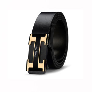 thắt lưng nam  RUCKY.POLO hình chữ H khóa thép mạ điện dây da bò bản 3.3cm bảo hành 12 tháng