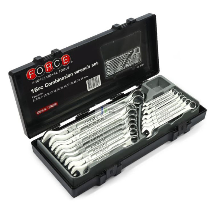 Force 5161 ชุดประแจแหวนข้าง-ปากตาย 16 ชิ้น วัสดุของประแจทำจากโครมวา ...
