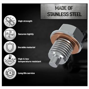 EO4MD M12 M16 M18 M20 Oil Drain Plug Stainless Steel ic Oil Drain Sump Nut Easy Installation with Neodymium  Sump Drain Nut Bolt Car