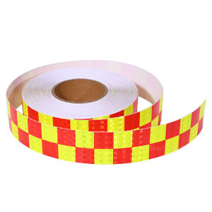 50mmx5M Shining Grid Reflective Warning Self-adhesive Waterprood High Reflection Red Yellow Black Fluorescent Stikcer For Truck