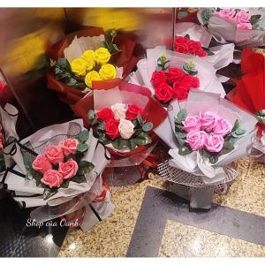 Bó hoa hồng sáp 5 10 bông tặng sinh nhật bạn gái siêu thơm bạn gái ngày quốc tế phụ nữ 8/3 hoa tặng mẹ bó hoa hồng sáp thơm tặng người thương