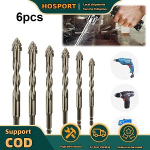 【HOSPORT】6PCS 4-Blade Saw Tooth Eccentric Drill Bit Concrete Brick Drill Bit Set Four-Edge Serrated Drill Bits Sawtooth Drill Bit