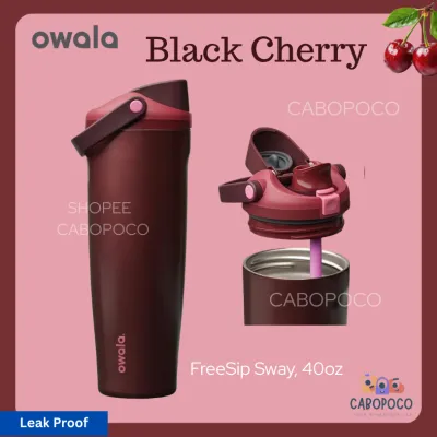 Owala Black Cherry FreeSip Water Bottle SmoothSip Slider with Handle Sway Twist Tumbler Authentic 30oz/40oz