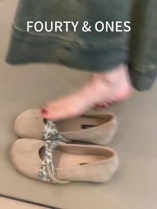 Shallow Round-Toe Shoes To Match Skirts 2025 Spring New Vintage Style WomenS Ballet Flats With Hidden Heel