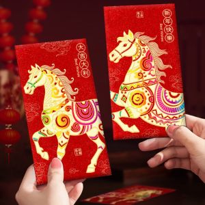 pamelaea 6Pcs 2026 Chinese Horse Year Red Envelopes Creative Spring Festival Red Packet Traditional Lucky Money Pockets New Year Gifts