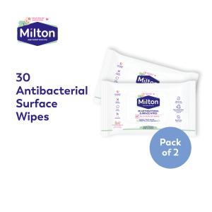 MILTON Antibacterial Surface Wipes (30 Wipes) - Pack of 2