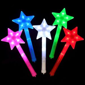 DIVATEN Five Point Star LED Star Wand Three Lighting Modes Plastic Concert Light Stick Gifts Handheld Flashing Star Stick Concert Accessories