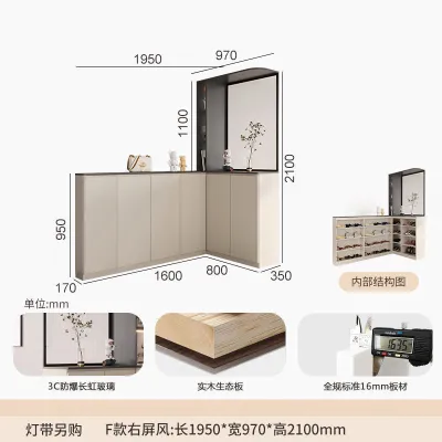 Entry Corner Entrance Cabinet Shoe Cabinet Integrated Partition Cabinet Screen Cabinet Foyer Living Room Divider Partition Cabinet Outdoor Shoe Cabine Partition Cabinet