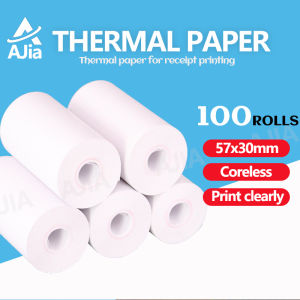 100 Rolls 57mm*30mm Thermal Paper for Thermal Printer (White)