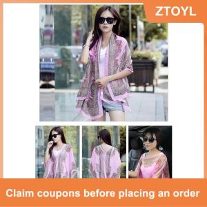 【ZTOYL】 Summer Sun Protection Chiffon Printed Scarf Veil Scarf Polyester Shawls For Women Beach Silk Variable Decorative Shawl