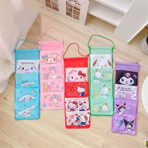 Creative Sanrio Wall Hanging Storage Bag Cartoon Kuromi Cinnamoroll Cute Home Dormitory Storage Hanging Bag Pochacco Bag Sundry Bag