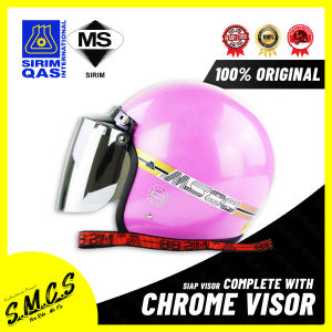 MS88 Helmet SIAP Visor Chrome MS Tali Tulisan Merah 100%ORIGINAL Sirim Certified TOPI KELEDAR MS88 头盔 TOPI MOTOR Murah XDOT MS SGV (GREY/PINK/BLUE/RED/BLACK/WHITE)
