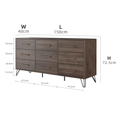 KitchenZ 5FT Victor Series Display Cabinet with Drawer Storage Cabinet Sideboard Cabinet Living Cabinet-HMZ-FN-DC-V1405-WN