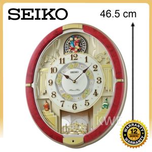 100% ORIGINAL SEIKO Melodies In Motion Volume Light Sensor Wall Clock QXM612 (QXM612R) [Jam dinding]