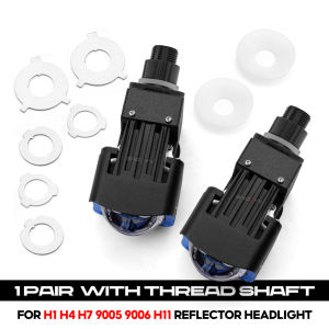 สีฟ้าอ่อนขับขนาดเล็ก1.8นิ้ว Bi LED ไฮเปอร์โบลอยด์คู่ไฟหน้าเลนส์เมตริกซ์ไฟเสริมสปอตไลท์ไฟ LED 12500LUX สำหรับ H1 H4 H7 H11อุปกรณ์เสริมรถยนต์มอเตอร์ไซค์