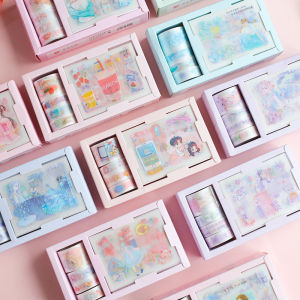 A36 เทปตกแต่ง สติ๊กเกอร์ (1กล่อง) เทปตกแต่งสีพาสเทล เทปตกแต่งลายการ์ตูน เทปลายการ์ตูนน่ารัก วาชิเทป สไตล์เกาหลี