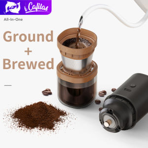 【i Cafilas】[FK13] Outdoor Coffee Maker Electric Grinder+Drip filter Brew 420 stainless steel 38 times grinding 【1 Year Warranty】