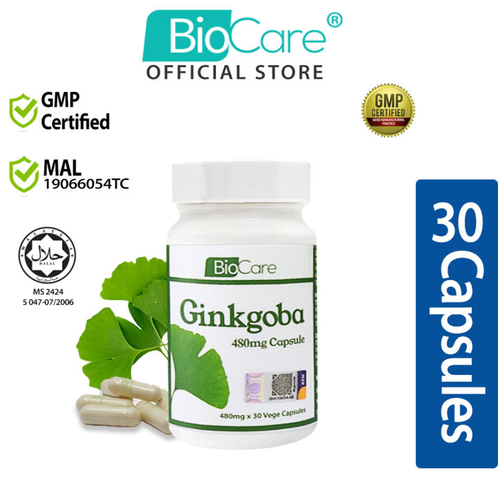 BioCare Ginkgoba 480mg Capsule (30's x Ginkgo biloba)