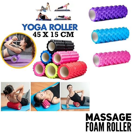 45 15 Cm Fitness Yoga Foam Roller For Pilates Gym Massage Muscle Relaxation Lazada