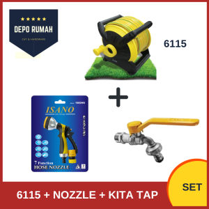 Metal Mart ISANO Hose Reel Set 20M  15M Outdoor Garden Hose with Accessories 12 hose