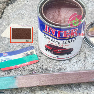 Sơn vân bông Inter sơn sần màu nâu đỏ (lon 900gr) mã 8816