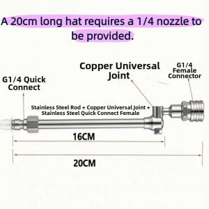 INNEED 25° Fan Nozzle Air Conditioner Cleaning Rod 1/4" Quick Connect 360° Swivel Coil Cleaning Tool Universal Wide-Angle Spray Spray Wand Air Conditioning Cleaning