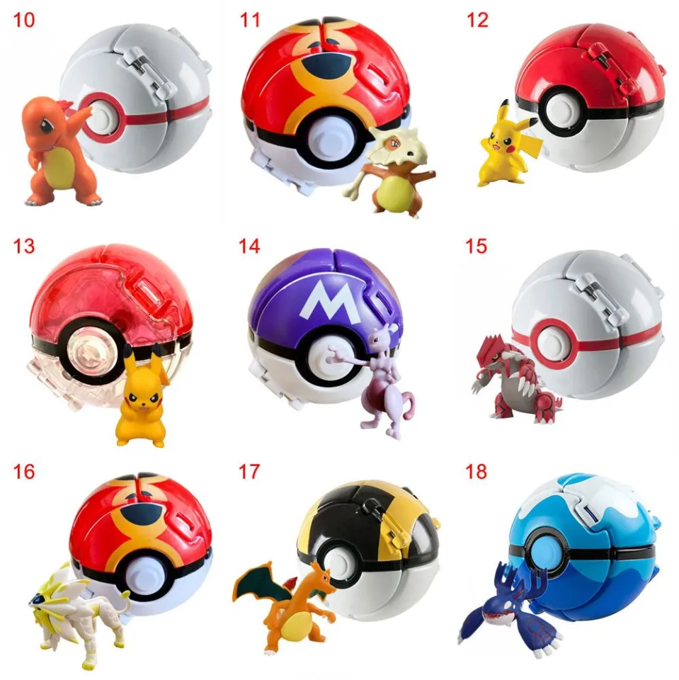 12 Styles Pokemon Ball, Anime Figure Pikachu Charmander Litten