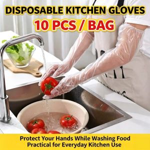 10Pcs/Bag 60cm Long Gloves Kitchen Dishwashing Gloves Waterproof Thickened Cleaning Tools