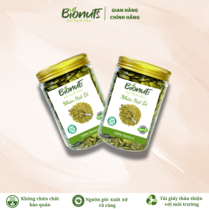 Nhân Hạt Bí Hữu Cơ Rang Mộc BIONUTS 235 Gram ( khối lượng tịnh 200 Gram ) - Giàu Magie tốt cho tim mạch hỗ trợ giấc ngủ..