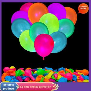 Graceful 10Pcs Neon Glow Balloons Reusable Glow In The Dark Balloon 10 Inch Happy Birthday Party Wedding DIY Fluorescent Balloon Arch