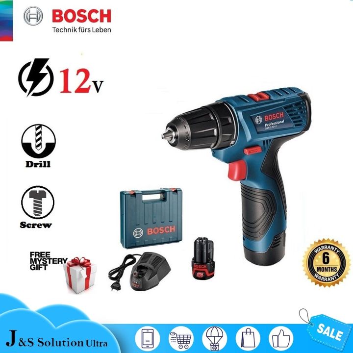 BOSCH GSR 120-LI GEN2 Cordless Drill Driver c/w 2pcs 12V