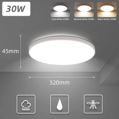 LANGYUE Modern LED Ceiling Light Surface Mounted Panel Light Home Lighting Lamp Mosquito Proof for Kichen Bedrom Livingroom Bathroom Balcony