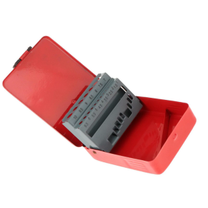 Iron Drill Bit Storage Case with Scale Marks Empty Drill Bit Box Easy Carry Metal Drill Bit Index Box Twist Drill Bit Hold