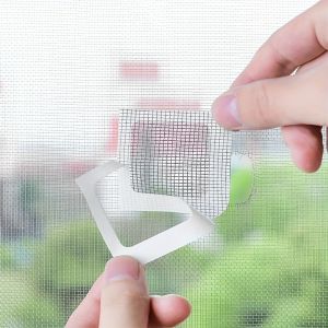 12pcs Window Screen Adhesive Patch Kit Repair Patch Screen Door Mesh Patch Hole Patch Door And Window Mosquito Repellent Patch Self-adhesive And Cuttable Screen Window Repair Patch