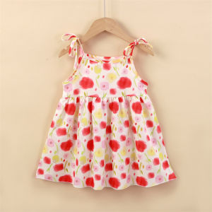 AILEBE Kids Dresses Sleeveless Cotton Summer Dress With Cute Cartoon Prints Lightweight Breathable Loose Comfy Fit Perfect OOTD Pambahay For Baby Girls 2-8 Years Machine Washable Quick-Dry Wrinkle-Free
