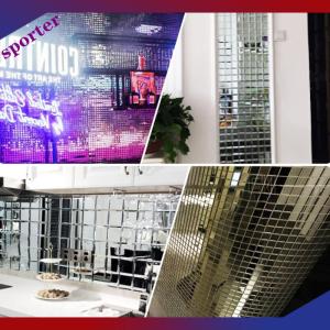 Sporter 4x100cm Gương Gạch Mosaic Dán DIY tự dính Mini Vuông Acrylic tường Sticker Craft Đảng trang trí nội thất