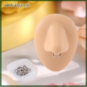 tuokaiguoji 12Pcs Set Surgical Steel Silver Color Gold Plated Black Rainbow Ear Nose Eyebrow Labret Basic Piercing Jewelry Set 8mm