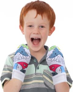 2 Pcs Waterproof Sensory Chew Gloves Chewing Mittens for Special Needs Autism Gloves for Autism ADHD Oral Motor Boys and Girls