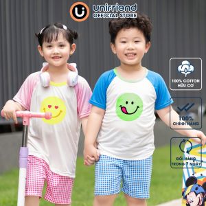 Bộ ngắn tay quần áo Cool Feel mịn siêu mỏng mát mặc nhà mùa hè cho bé trai Unifriend Hàn Quốc U2024-5