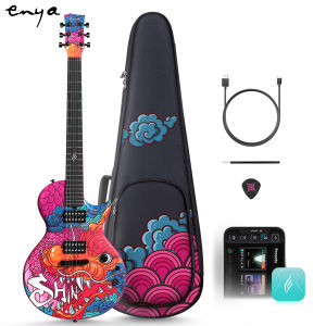 Enya Nova Go Sonic guitar điện Hatsune Miku co mang nhãn hiệu guitar điện thông minh với loa không dây 10W cài đặt trước trên bo mạch cáp sạc điều chỉnh cờ lê Túi sợi carbon guitar