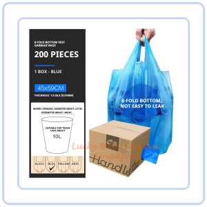 【Pure Care】 8-Fold Bottom Garbage Bag Strong Vest Tie Trash Bag Leak-Proof HDPE Waste Bag