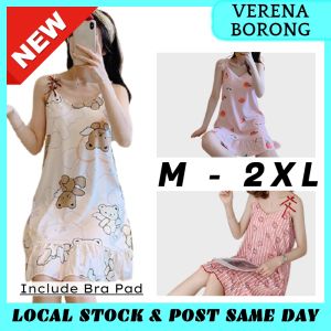 韩版女士可爱连体睡裙 Women Sleepdress Korean Style Nightdress Cute Nightgown Comfy Female Sleepwear Soft Nightwear Skirt Tidur Wanita Ready Stock 217776