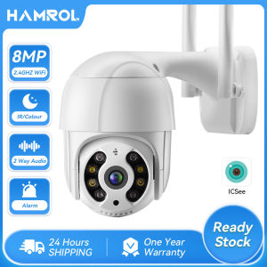 Hamrol 4K 8MP 2-Way Audio PTZ WiFi Security Camera Motion Detection Outdoor CCTV iCsee
