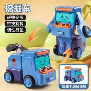 360 ° Rotation Inertial Collision Deformation Car Baby Interactive Toy Cartoon Robot Toy Kids Gift