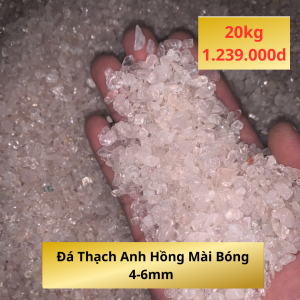 Bán Sỉ 10-50kg Đá Thạch Anh Hồng Vụn Mài Bóng trang trí bể cá hạt 4-6mm.